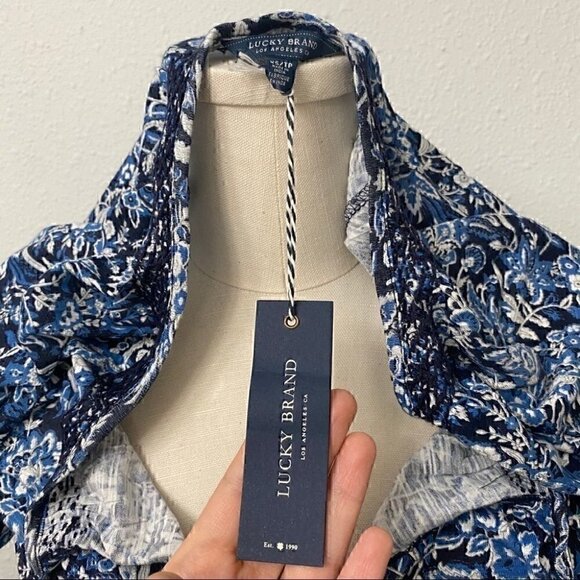 NWT Lucky Brand Floral Paisley Boho Top - Picture 10 of 11